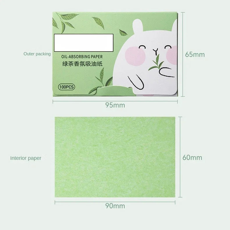 100Pcs New Face Oil Blotting Paper Protable Matting Face Wipes Facial Cleanser Oil Control Oil-absorbing Face Cleaning Tools
