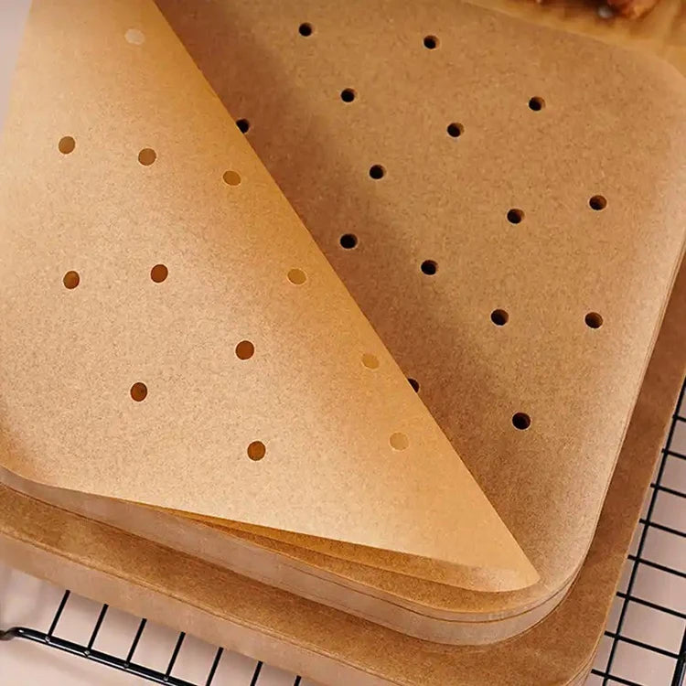 Air Fryer Paper Disposable Steamer Liners Kitchen Bakeware Papers Baking Non-Stick Steaming Mat Oil-absorbing Paper for Fryer