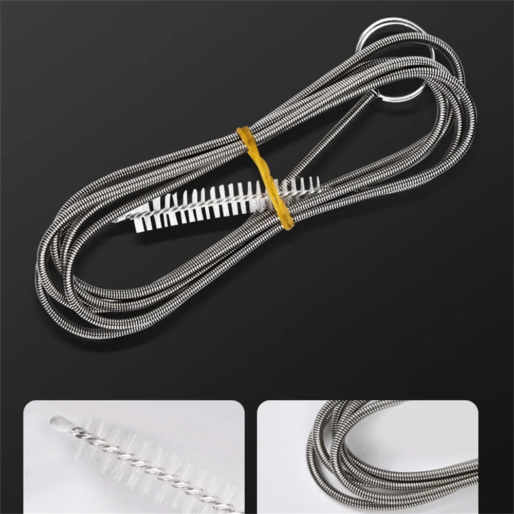 Refrigerator Drain Hole Desilter Cleaner Kit Kitchen Fridge Syringe Hose Dredge Drain Brush Unblocker Fridge Anti Clogging Kit
