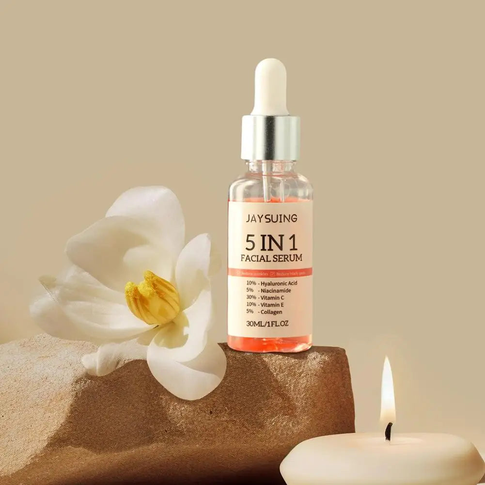 5 In 1 Face Serum Moisturizing V C Hyaluronic Acid Facial Serum Shrink Pores Skin Care 1/3/5/10pcs