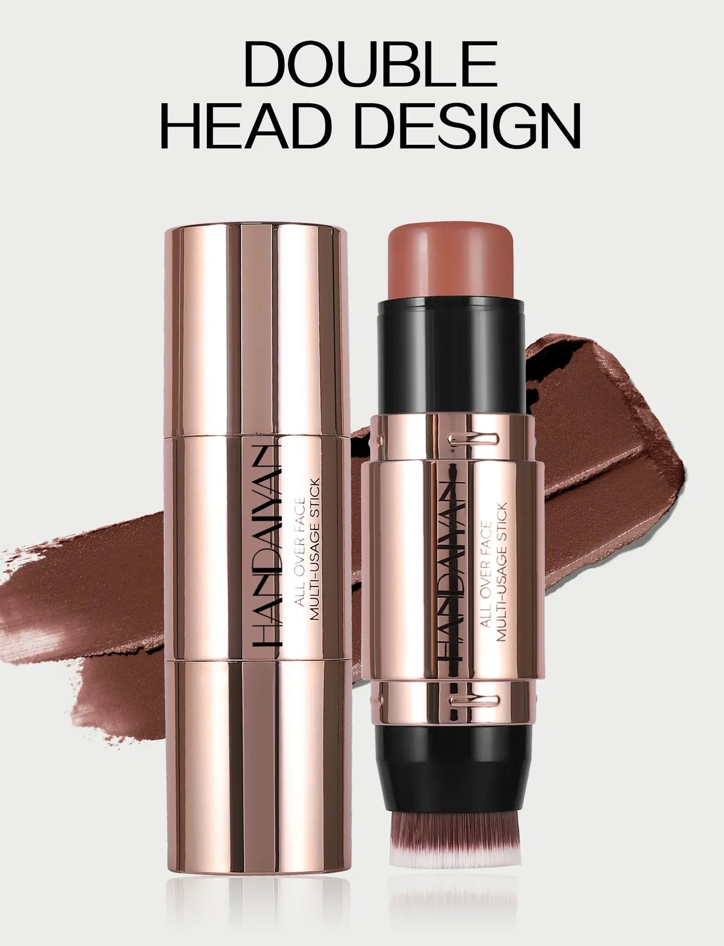 Double-head Face Bronzer Contour Stick Cream Makeup Light Dark Shadow Lasting Concealer Facial Brighten Contouring With Brush