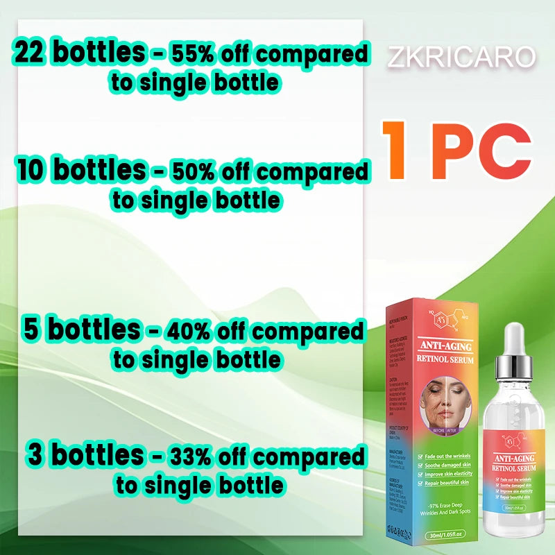 Retinol serum for reducing fine lines, moisturizing, wrinkle removal, facial skin care, Korean skin care 30g, facial care
