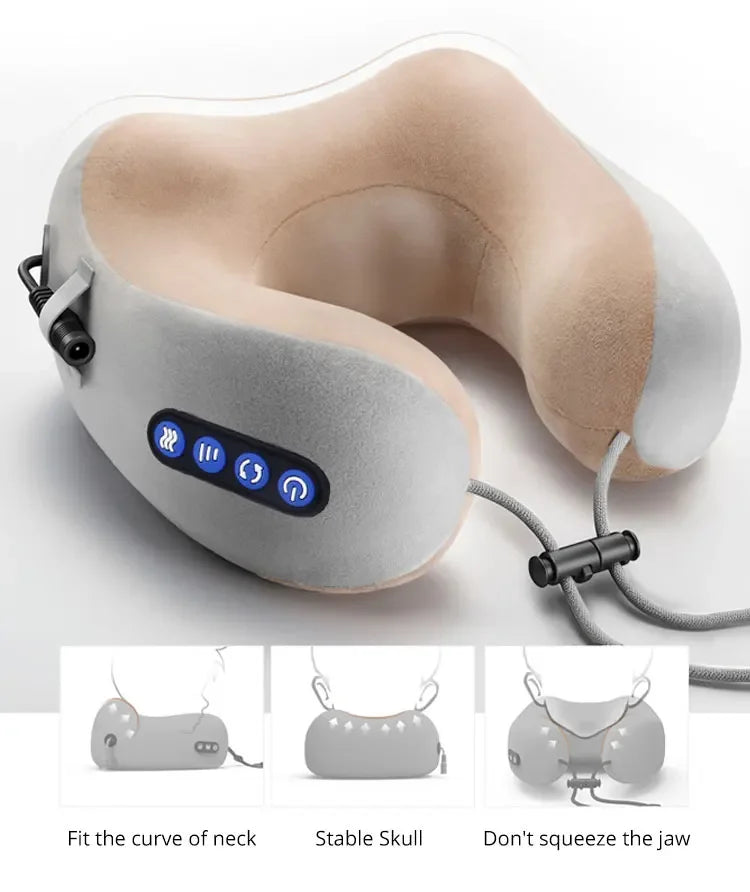 Multifunctional Portable U Shaped Electric Neck Massager Pillow Shoulder Cervical Outdoor Home Car Relaxing Massager