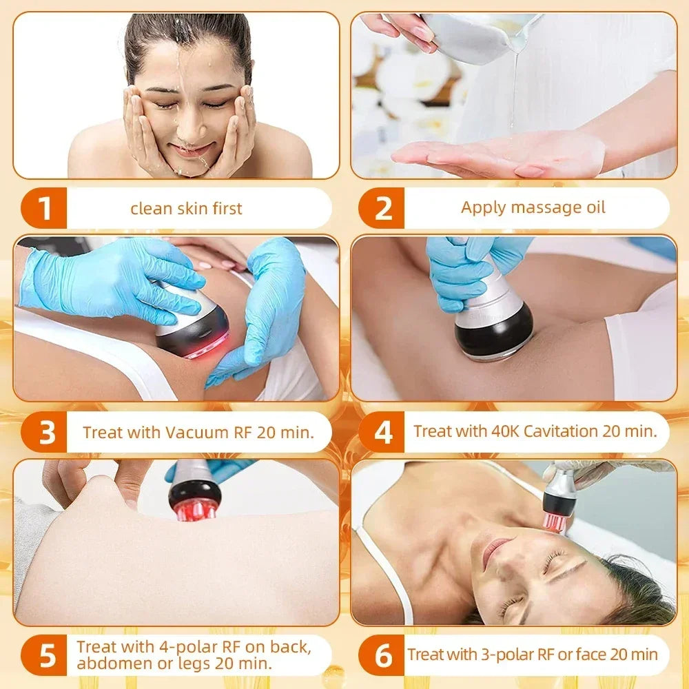 40K 3/4 IN 1 Cavitation Body Slimming Machine Facial Massager Skin Tighten Face Lifting Vacuum Suction Beauty Device
