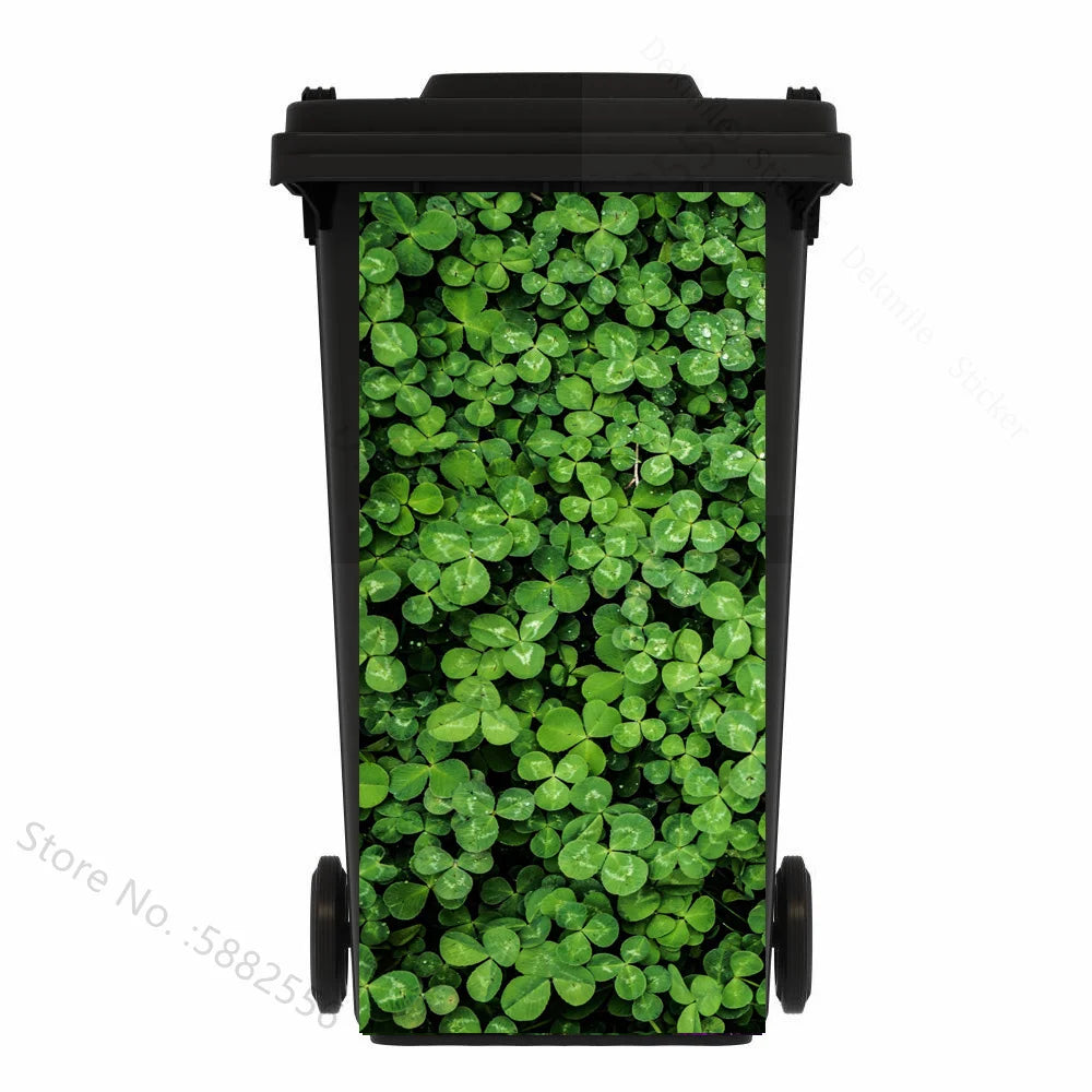 Custom Size Self-adhesive PVC Trash Can Sticker Waterproof Wallpaper Garbage Bin Renovation Cover Decal Mural For Kitchen Decor