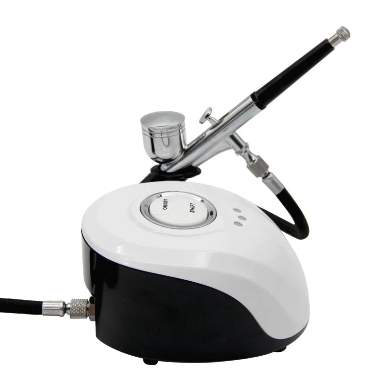 Facial Oxygen Therapy Steam Nail Art Airbrush Paint Nail Nano Sprayer Skin Cleaning Therapy Moisturizing Rejuvenation Compressor