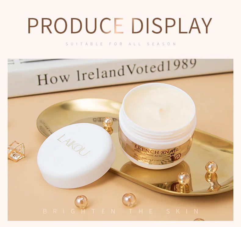 50g Snail Face Cream Improve Dry Rough Skin Smoothing Facial Hyaluronic Acid Moisturizing Nourishing Essences Cream Skin Care