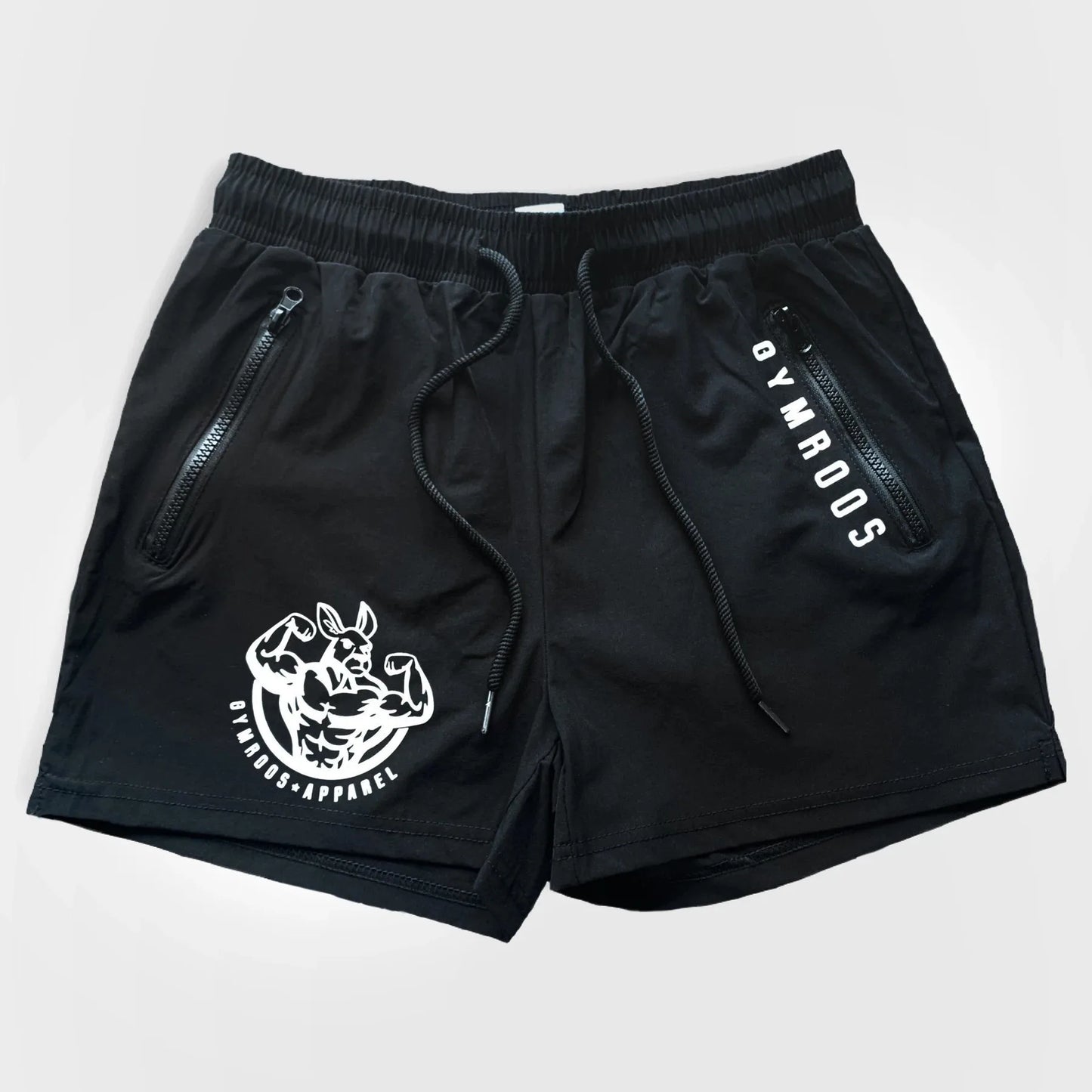 Sports Woven Quick Drying Three-Point Shorts Men's Fitness Tide Brand Slim Zipper Pocket Tide Brand Running Training Pants