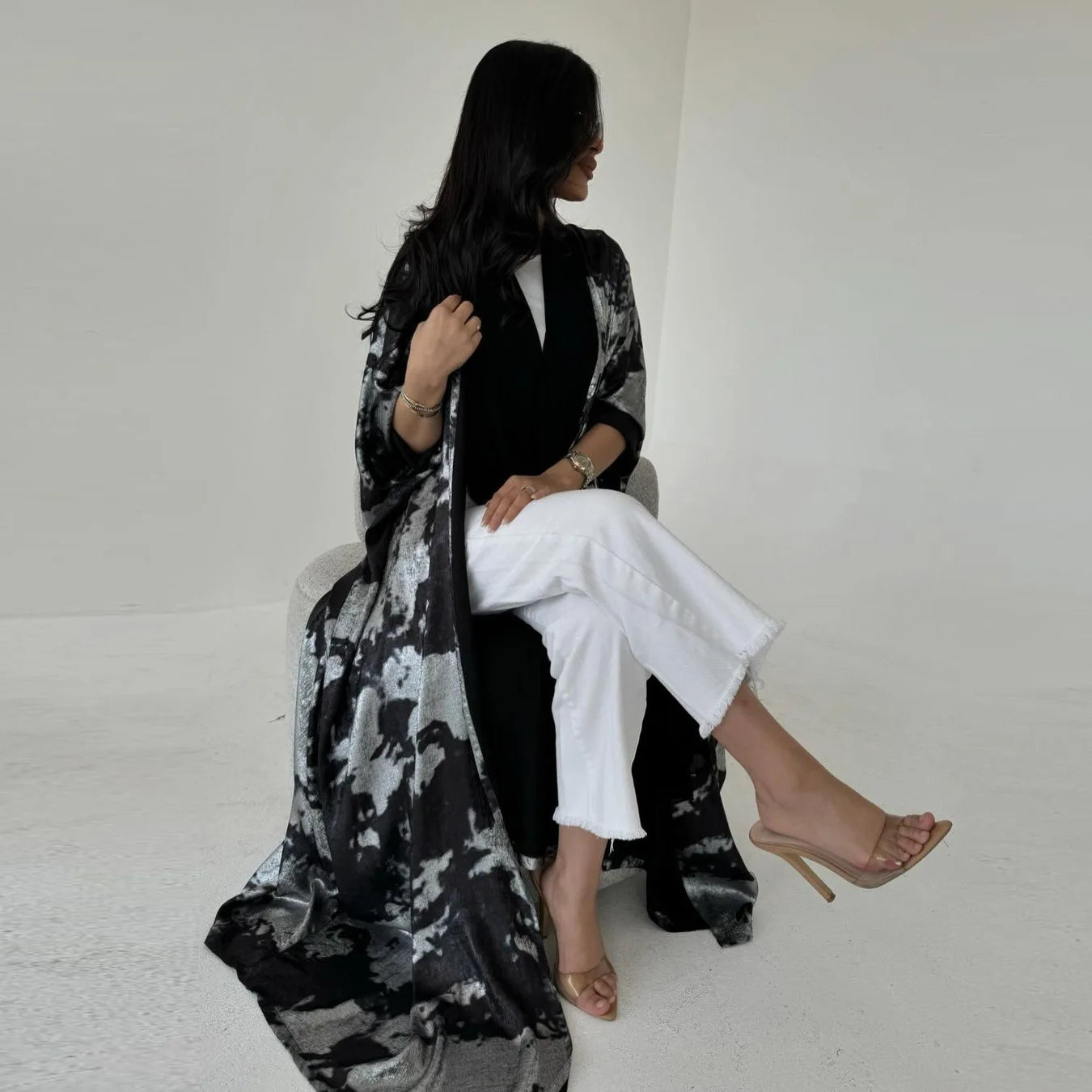 Eid Muslim Abaya for Women Print Ramadan Cardigan Jalabiya Turkey Long Dress Morocco Kaftan Long Abayas Dubai Robe Caftan 2024
