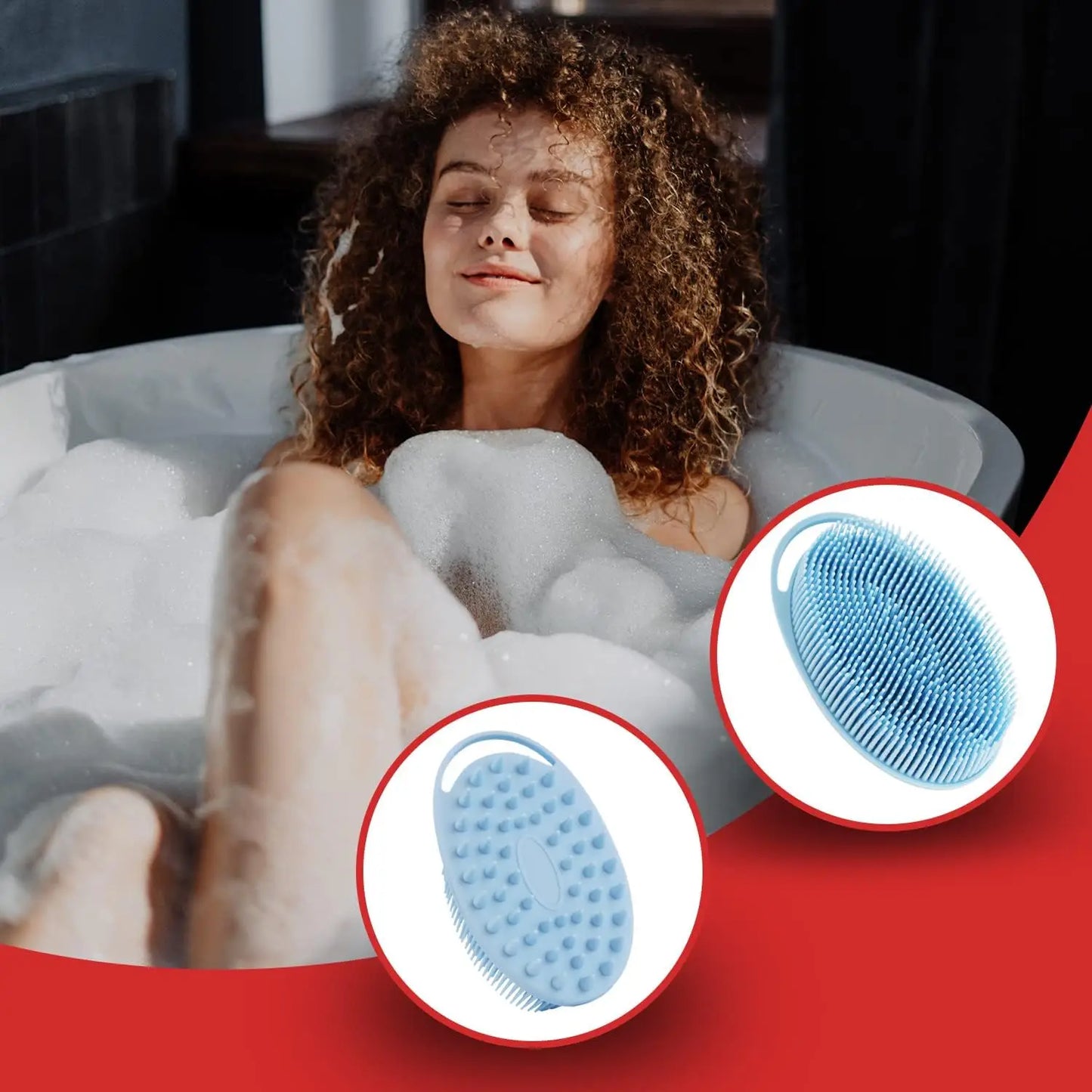 2 in 1 Soft Silicone Body Brush Wash Bath Shower Exfoliating Skin Fit For Baby Bath Shampoo Facial Massage Brush