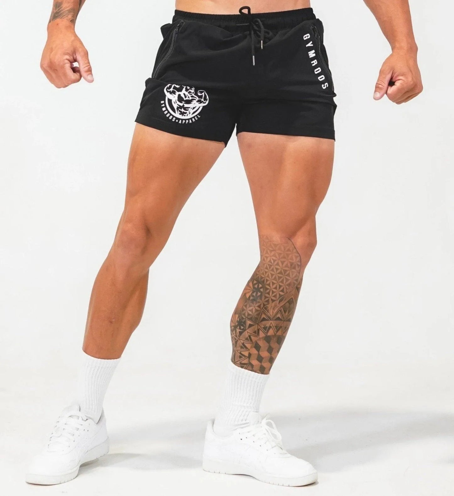Sports Woven Quick Drying Three-Point Shorts Men's Fitness Tide Brand Slim Zipper Pocket Tide Brand Running Training Pants