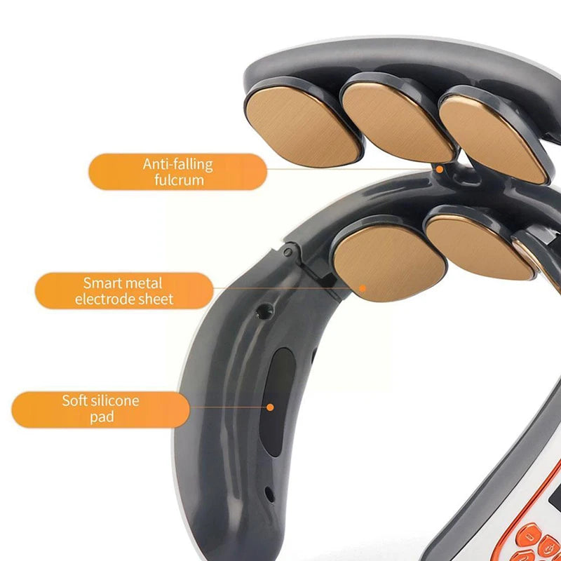 Pulse Neck Massager Heat Pain Relief Cordless Intelligent Deep Tissue Trigger Point Massage Shoulder Cervical Massager