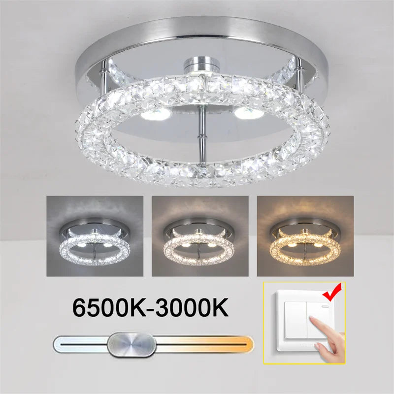 Modern K9 Crystal Chandelier Led For Dining Room Stainless Steel Ceiling Lamp Light Fixture Kitchen Lustres Luminaire Pendant