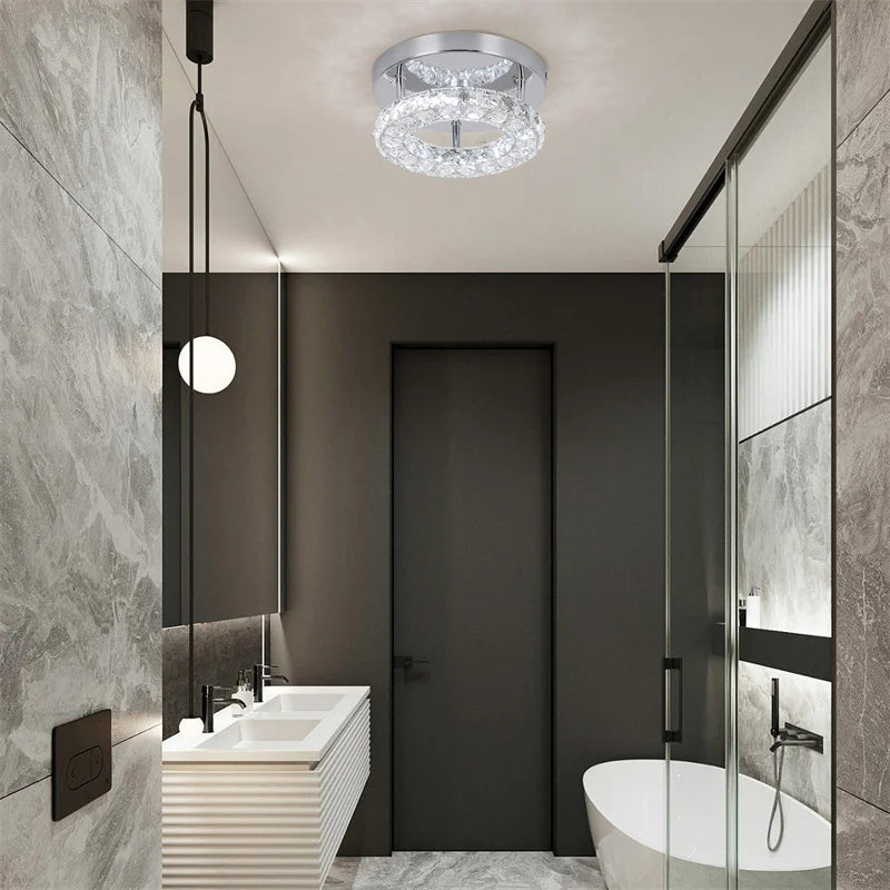 Modern K9 Crystal Chandelier Led For Dining Room Stainless Steel Ceiling Lamp Light Fixture Kitchen Lustres Luminaire Pendant