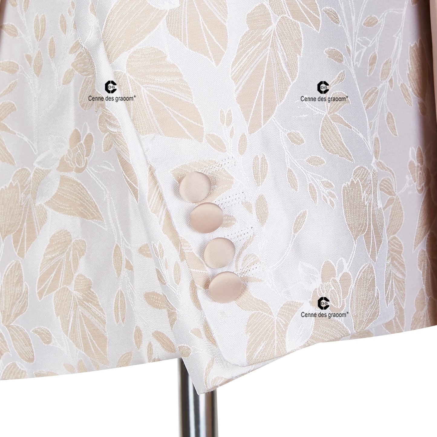 Cenne Des Graoom 2024 New Double-breasted Tuxedo Suits for Men Floral Paisley Jacquard Blazers Pants Wedding Party Wear Prom 