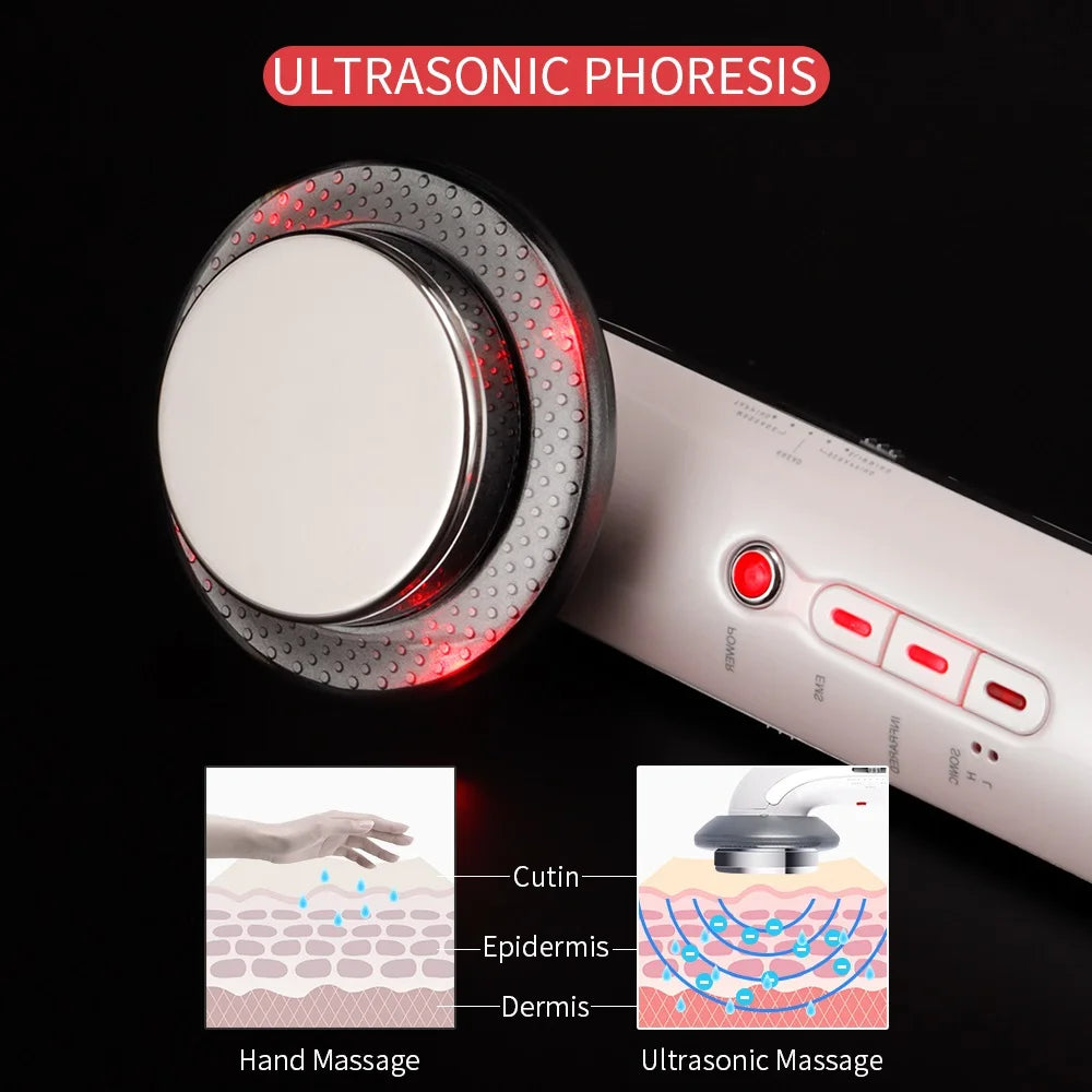 Ultrasound Cavitation Body Slimming Massager EMS Micro Current Weight Loss Far Infrared Facial Lifting Beauty Device
