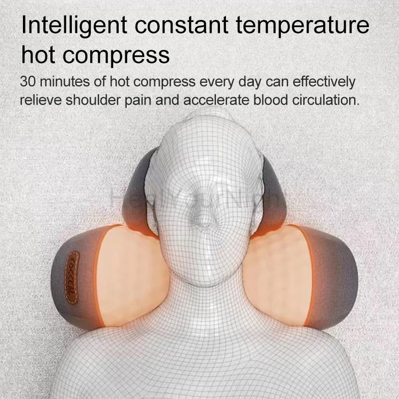 Electric Neck Massage Pillow Heating Vibration Neck Massager Back Cervical Traction Relax Sleeping Memory Foam Spine Support