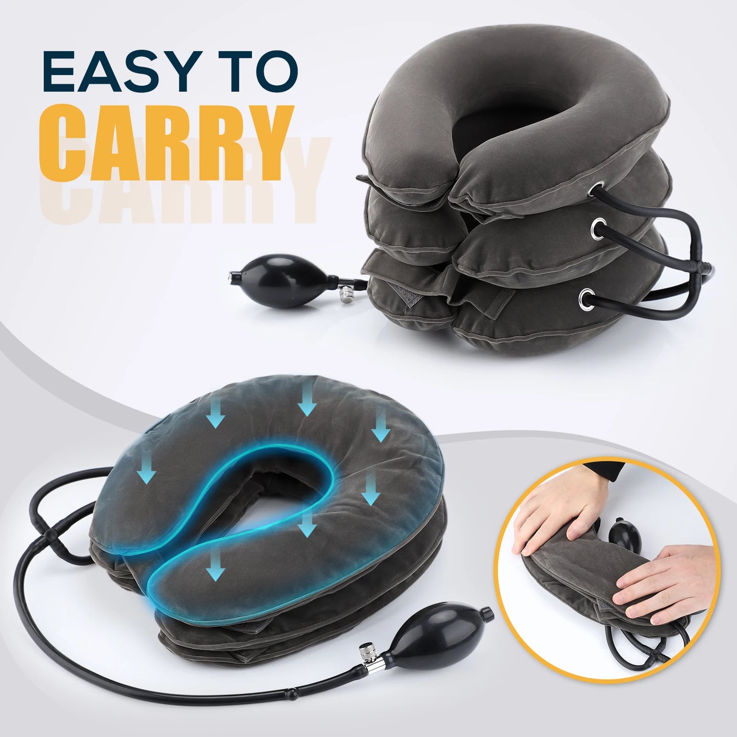 Neck Massager Cervical Support Pillow Air Pump Inflatable Collar Stretcher Brace 3/4 Layer Pain Relief Neck Ontlaster Traction