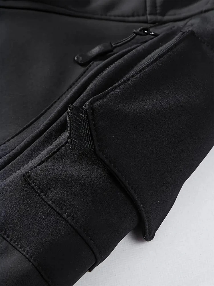 Men Lurker Shark Skin Soft Shell Tactical Jacket Waterproof Fleece Hooded Coat Hunt Clothes Outdoor New Solid Pocket Jacket Men