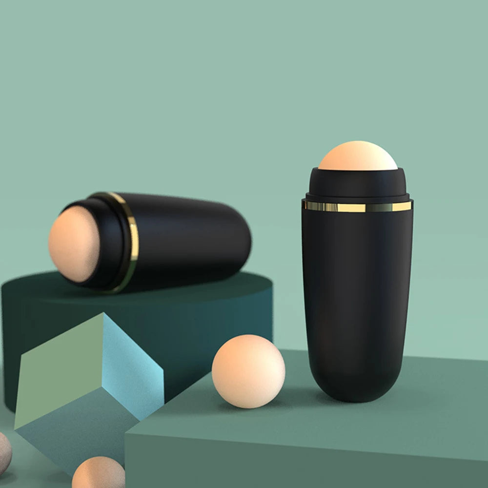 Oil-Absorbing Natural Volcanic Stone Face Clean Care Oil Control Reusable Face Massager Roller Skincare Beauty Makeup Tool