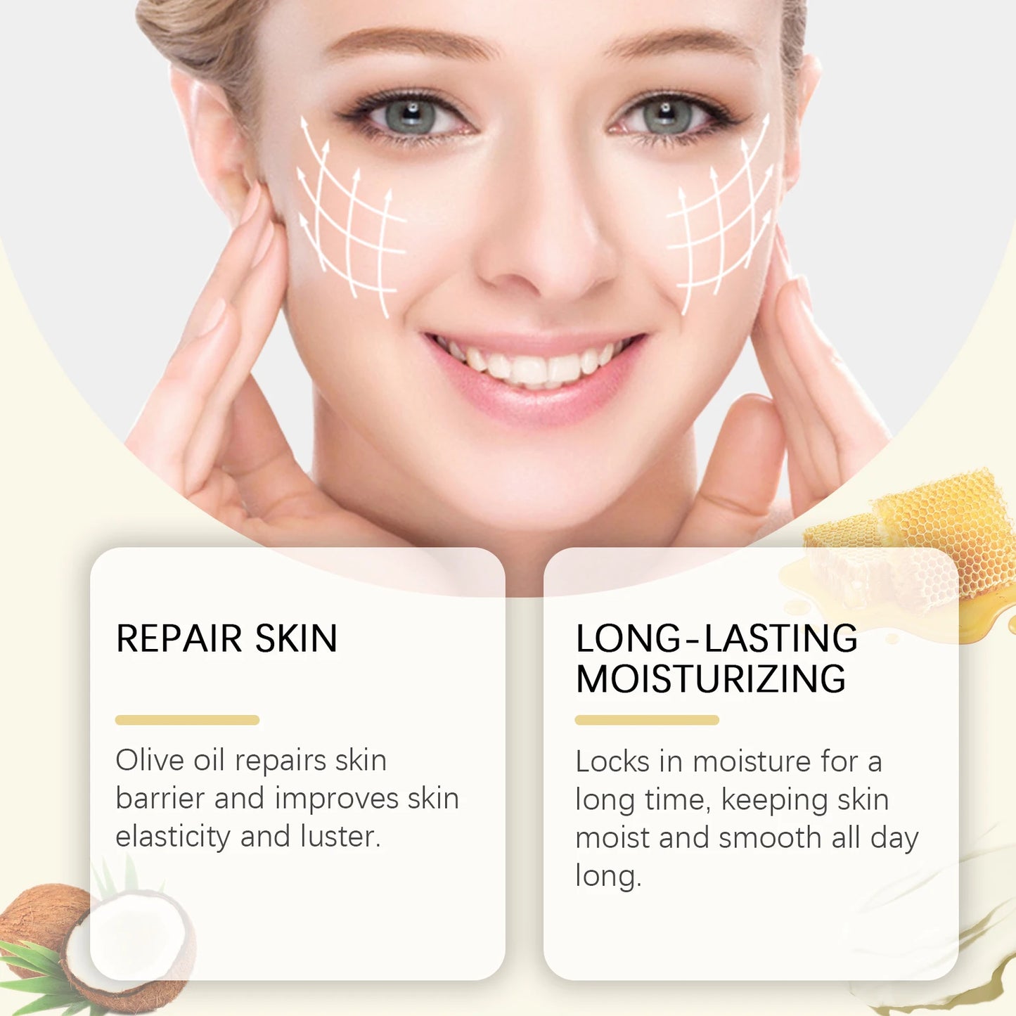 Beef Tallow Face Cream Lasting Moisturizing Soothing Repair Damaged Skin Increase Facial Elasticity Nourishing Smooth Skin Care