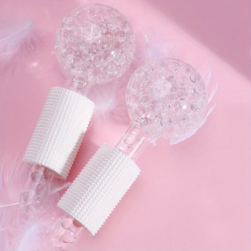 Ladies facial treatment with puck, ball ball, face massager, face neck and eyes, firming skin, reducing puffiness and wrinkles
