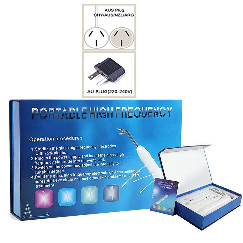 Portable High-Frequency Skin Treatment Stick Machine, Commercial Electrotherapy Machine, Neon Argon Mixed Facial Stick