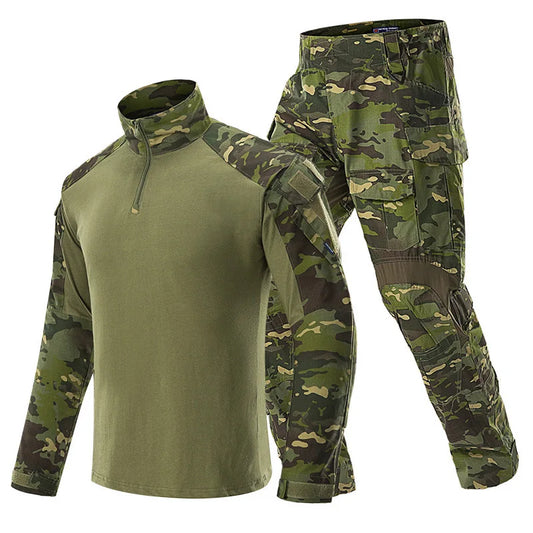 Summer Camouflage Frog Suit Men's Y2K Tactical Outdoor Quick Dry Durable Uniforms G3 Long Sleeve Hunting Training Combat Gear