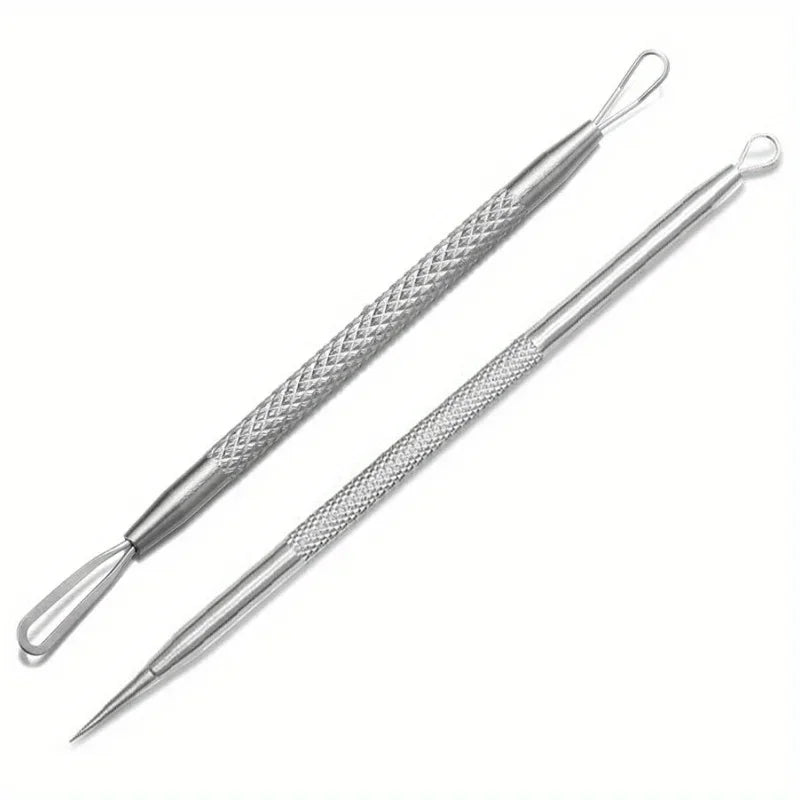 Stainless Steel Blackhead Pore Acne Remover Tool Kit,Professional Facial Cleansing Care Set With Storage Box,Blackhead Extractor