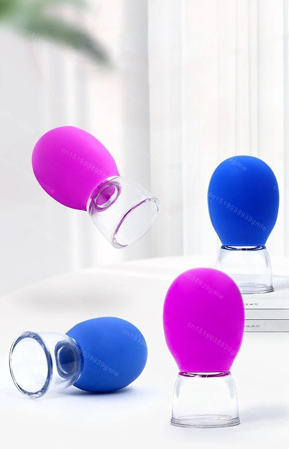 Facial Massage Cups Rubber Vacuum Cupping Skin Lifting Anti Cellulite Massager for Face Pvc Body Cups Skin Scraping Massage Jar