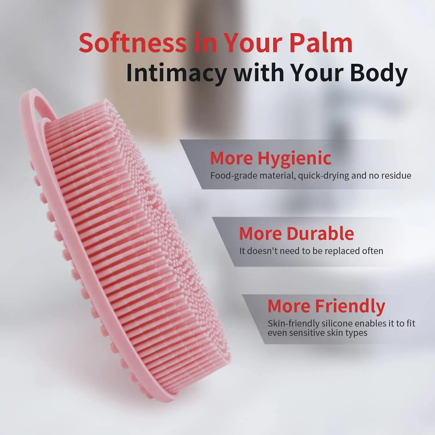 2 in 1 Soft Silicone Body Brush Wash Bath Shower Exfoliating Skin Fit For Baby Bath Shampoo Facial Massage Brush
