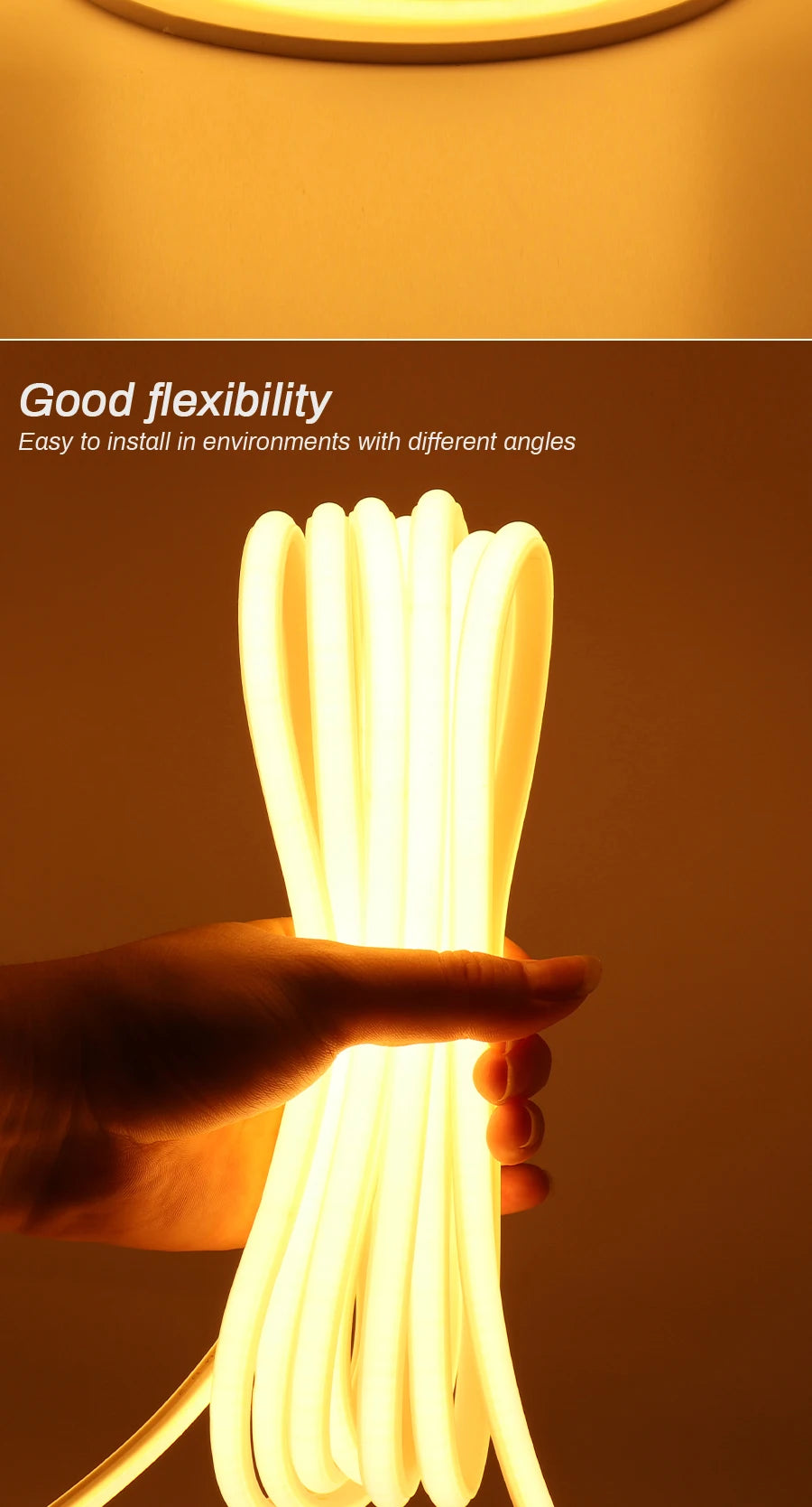 1M-50M 220V COB LED Strip Light 220V Dimmable High Bright LED Strip Waterproof Tape LED For Garden Kitchen Outdoor Strip Light