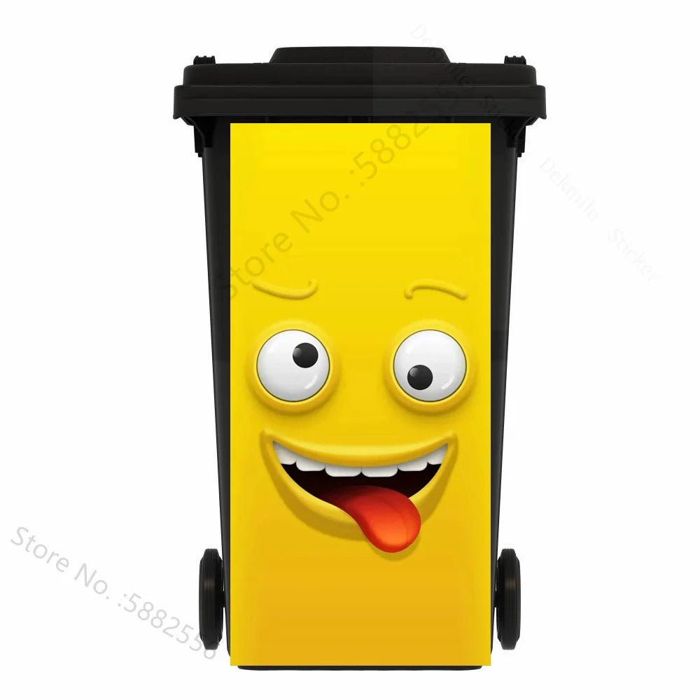Custom Size Self-adhesive PVC Trash Can Sticker Waterproof Wallpaper Garbage Bin Renovation Cover Decal Mural For Kitchen Decor