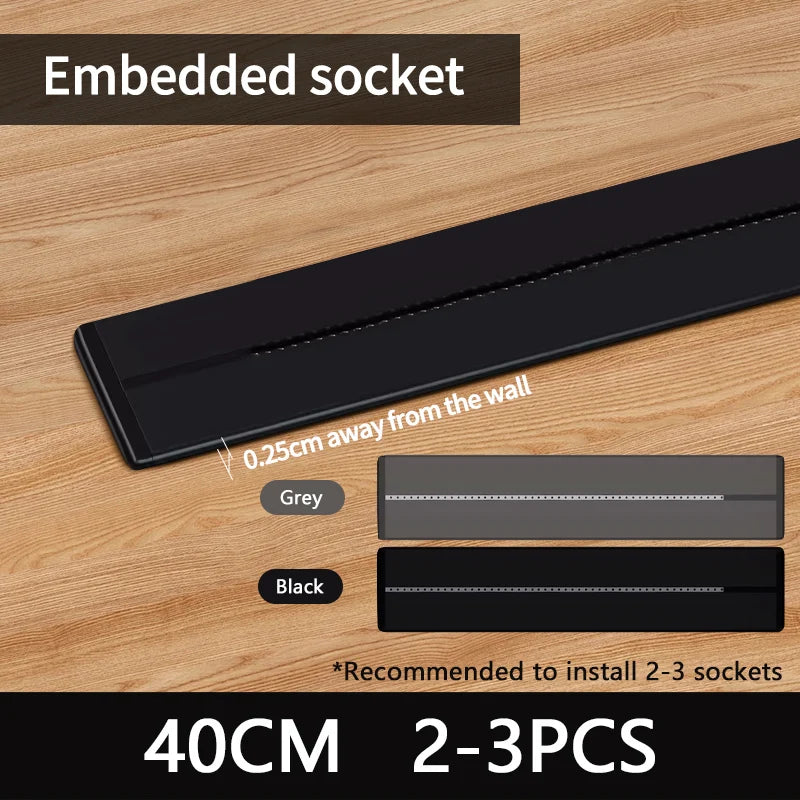 Socket power rail socket concealed concealed wall kitchen socket with EU, UK, and Korean universal plug adapter