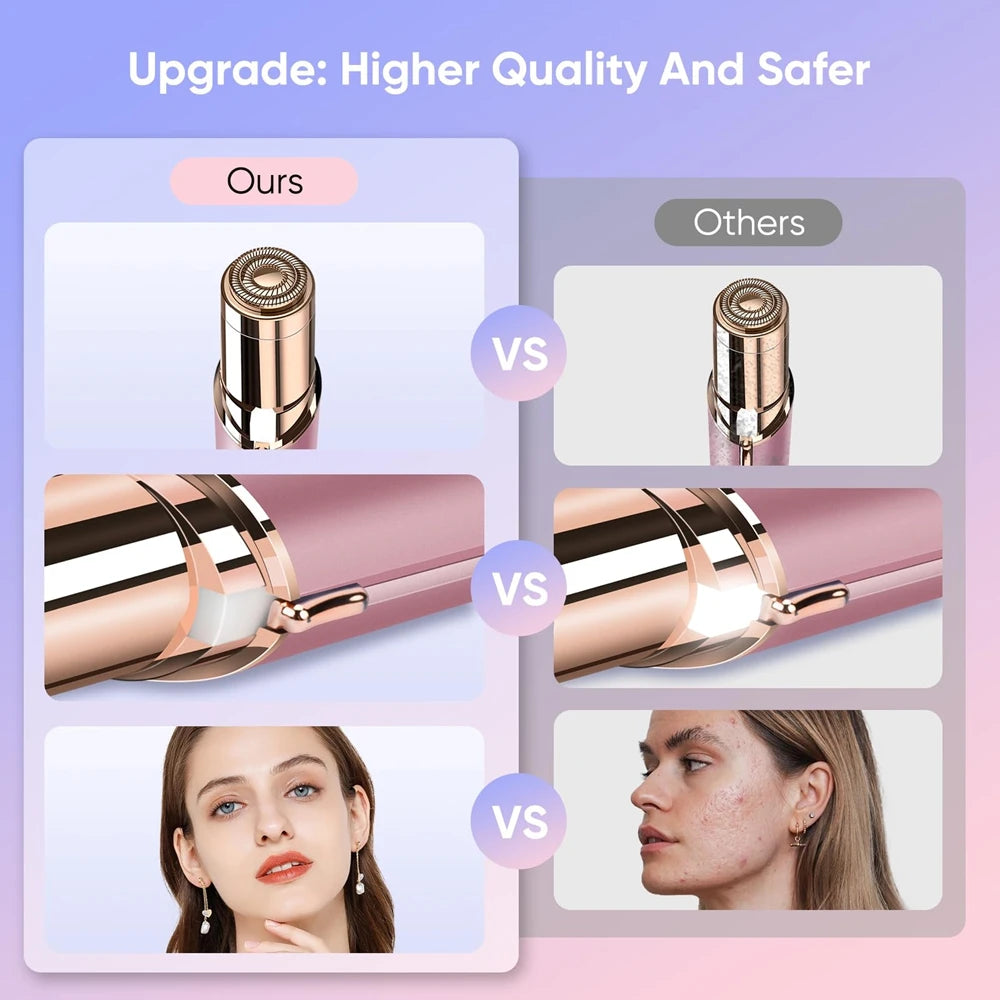 Flawless Facial Electric Eyebrow Trimmer Mini Epilator Lipstick Facial Hair Removal Portable Women Painless Razor Tool