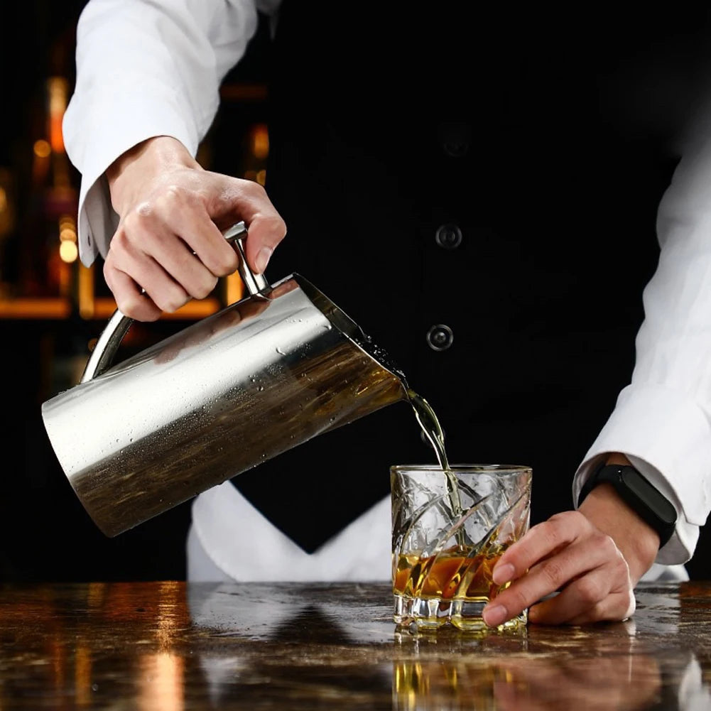 1/2L Kitchen Cold Wine Pitcher Stainless Steel Wine Divider Container Drink Pot Fruit Juice Pitcher for Bar Hotel KTV Restaurant