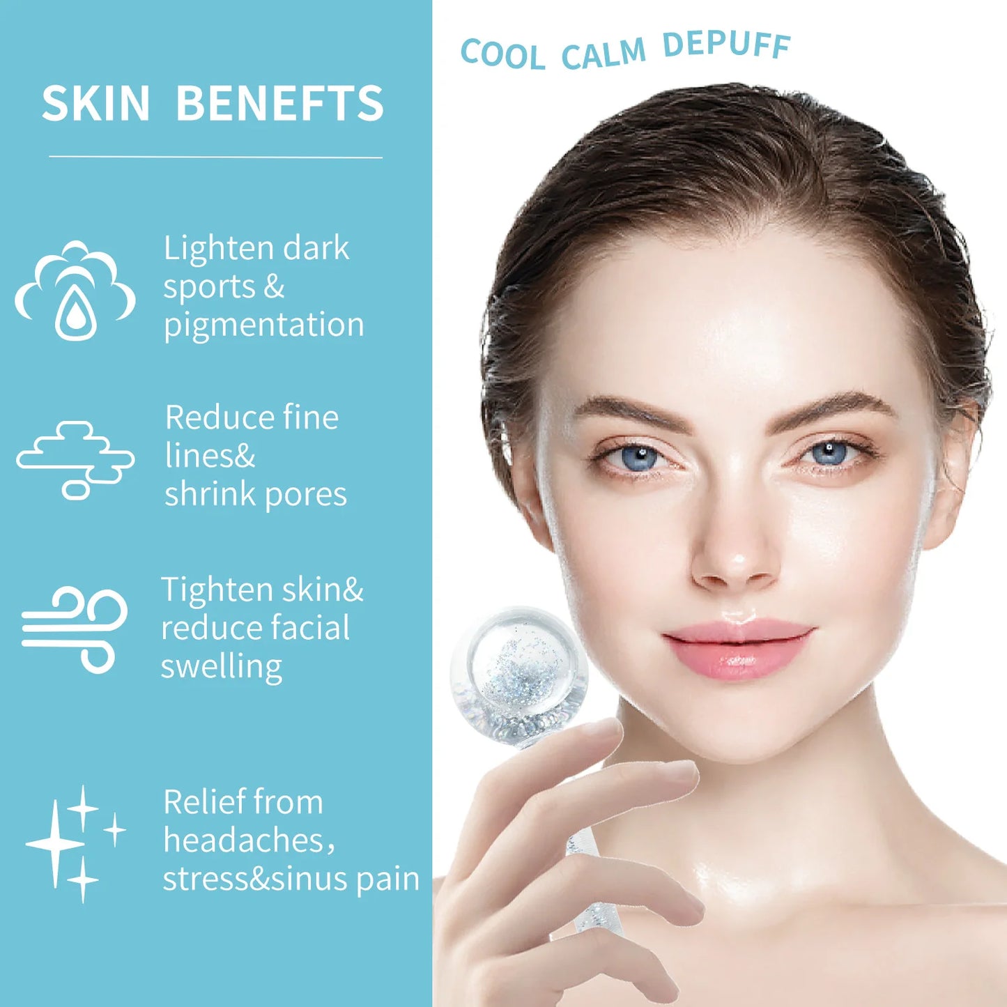 Ice hockey - New ice ball - Crystal ball - Ice Treatment Face Rotary Massage stick - Glass Beauty ball - Women's facial massage
