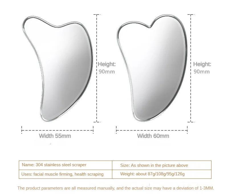 Facial Stainless Steel Scraper Massage Mushroom Gua Sha Tool Face Lift Anti-Aging Skin Tightening Cooling Metal Reduce Puffiness