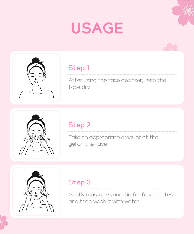 60g Face Exfoliating Gel - Whitening Moisturizer Repair Facial Scrub Cleanser Acne & Blackhead Treatment Remove Skin Care Cream