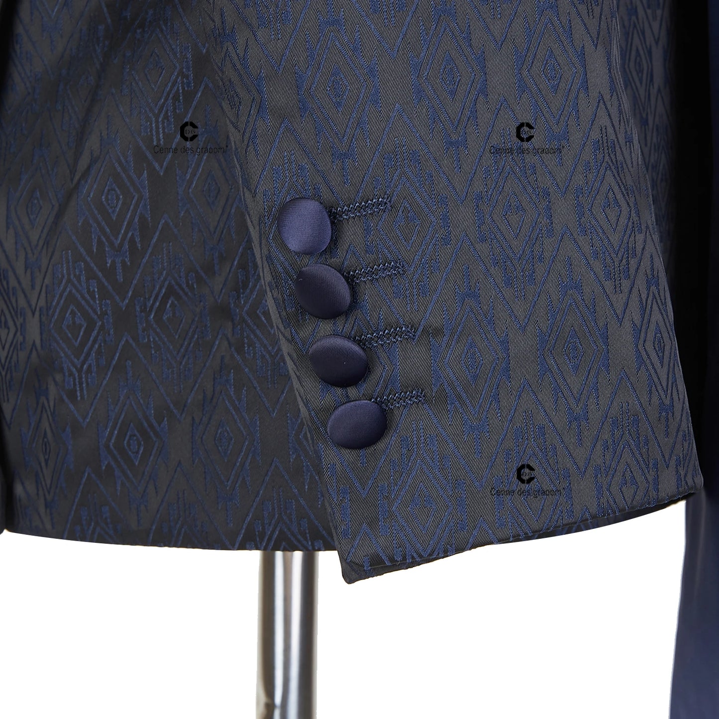 Cenne Des Graoom 2024 New Double-breasted Tuxedo Suits for Men Floral Paisley Jacquard Blazers Pants Wedding Party Wear Prom 