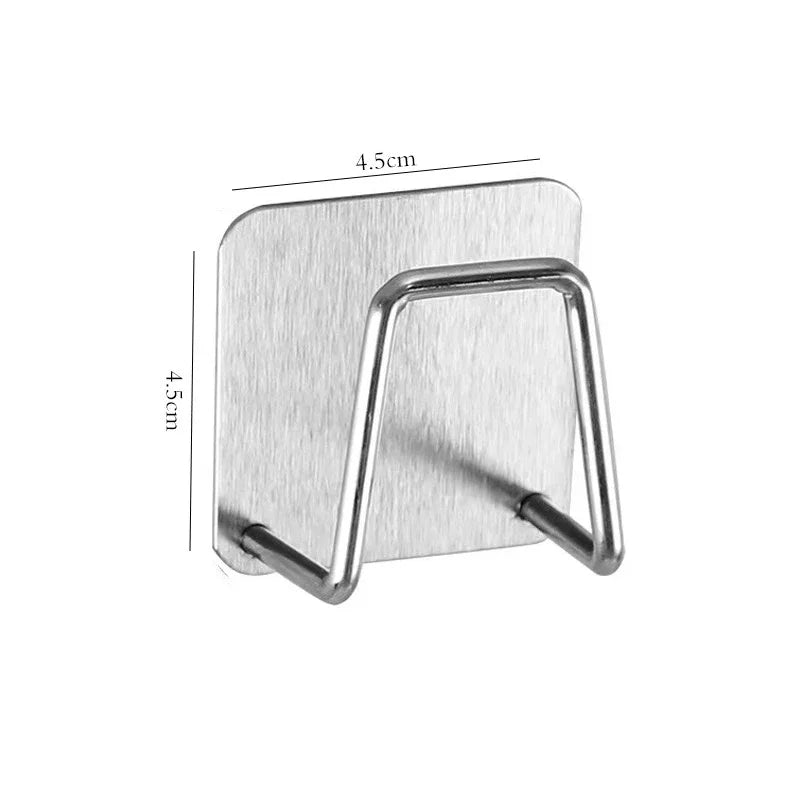 5/1pcs Stainless Steel Sink Sponges Holder Self Adhesive Drain Drying Rack Shelf Household Wall Hooks Kitchen Storage Organizer