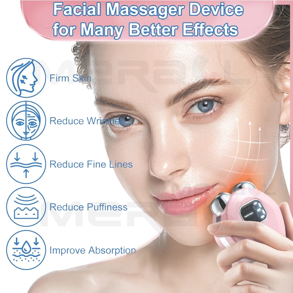 Face Lifting Device EMS Face Massager Skin Tightening Microcurrent Roller Facial Anti Wrinkle Neck Lift Massage Skin Beauty