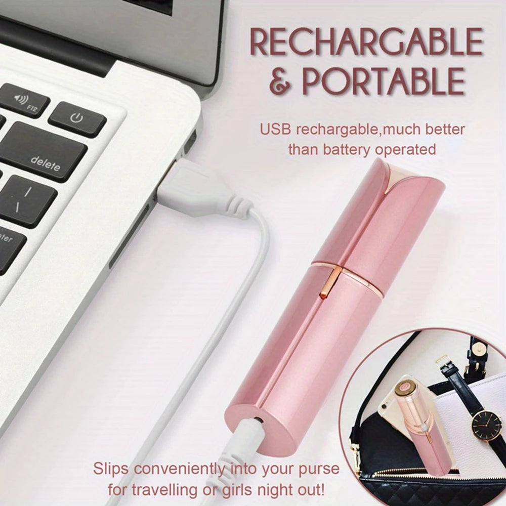 Flawless Facial Electric Eyebrow Trimmer Mini Epilator Lipstick Facial Hair Removal Portable Women Painless Razor Tool