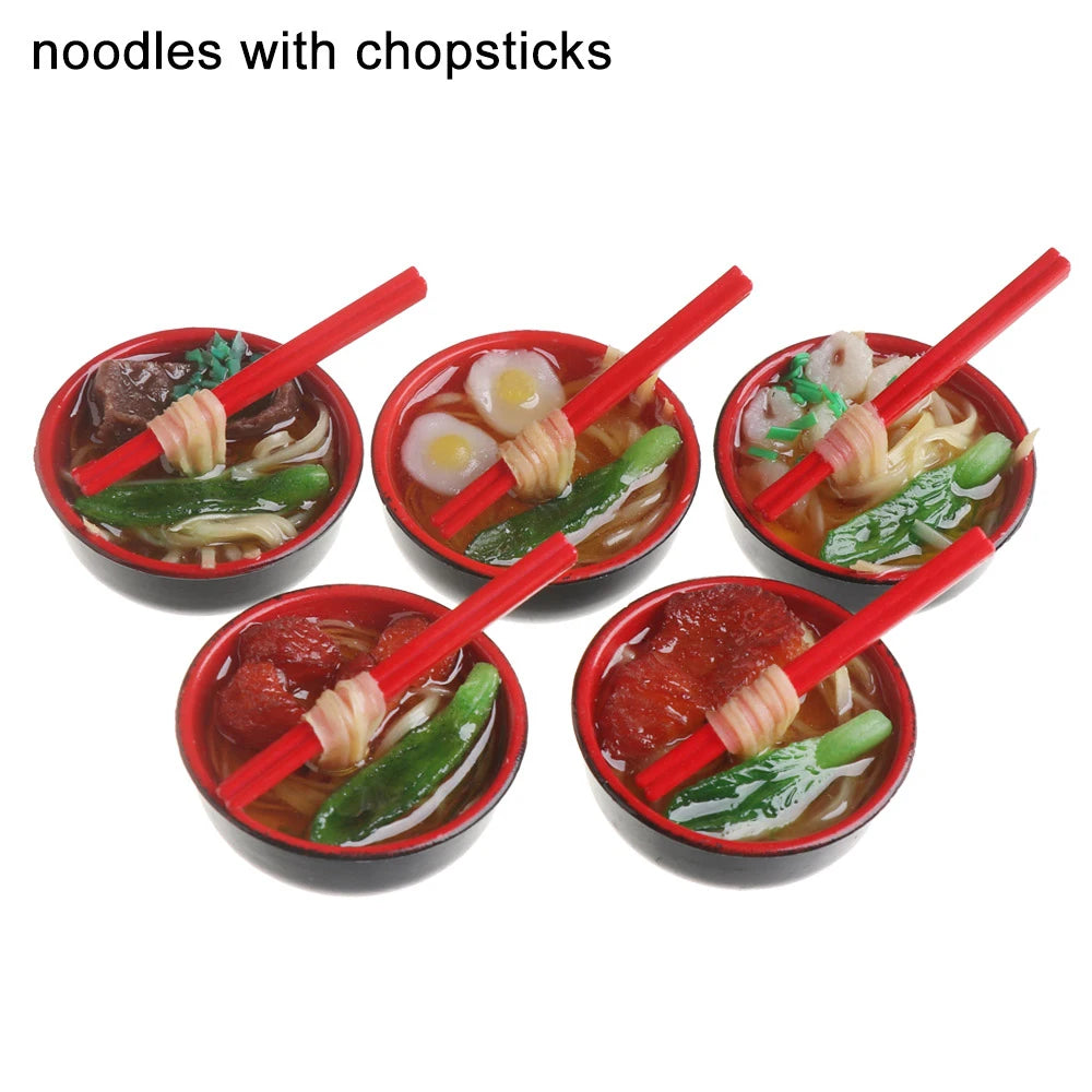 Miniature Dollhouse Chinese Rice Pastry Casserole Noodles Dessert Kitchen Toy Fake Food for 1/6 Doll Toys Dollhouse Decoration