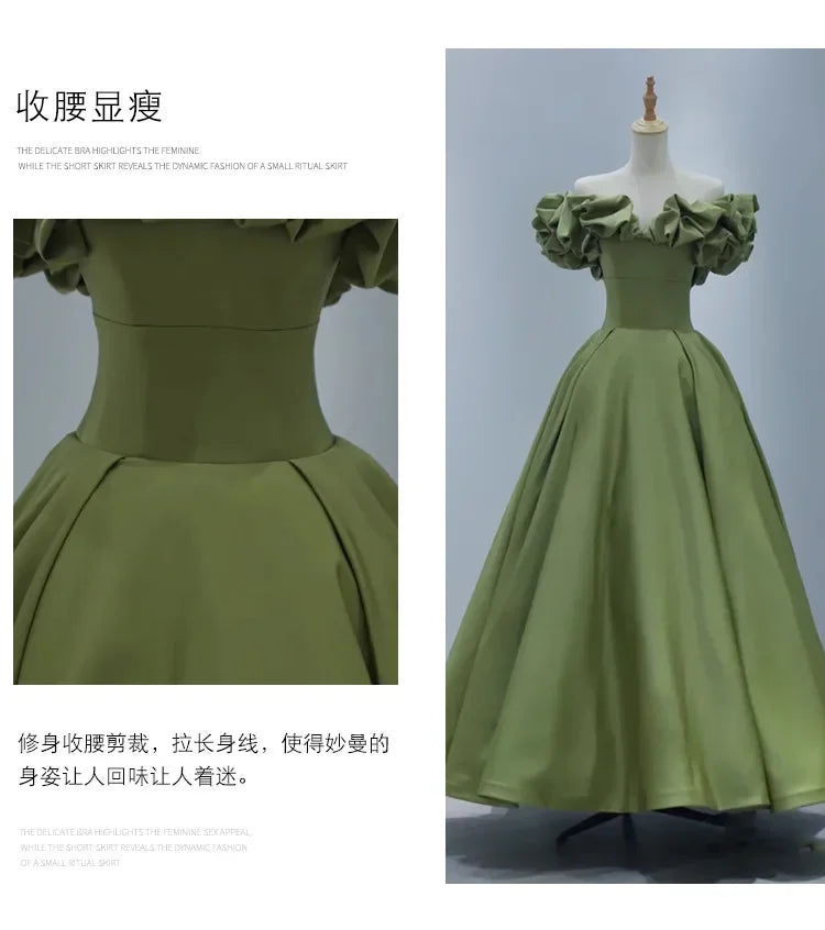 Party Long Dress Women Night Lace Dresses Sexy Green High Waist Dance Wedding Prom Bridesmaid Maxi Y2k Dresses Summer Vestidos