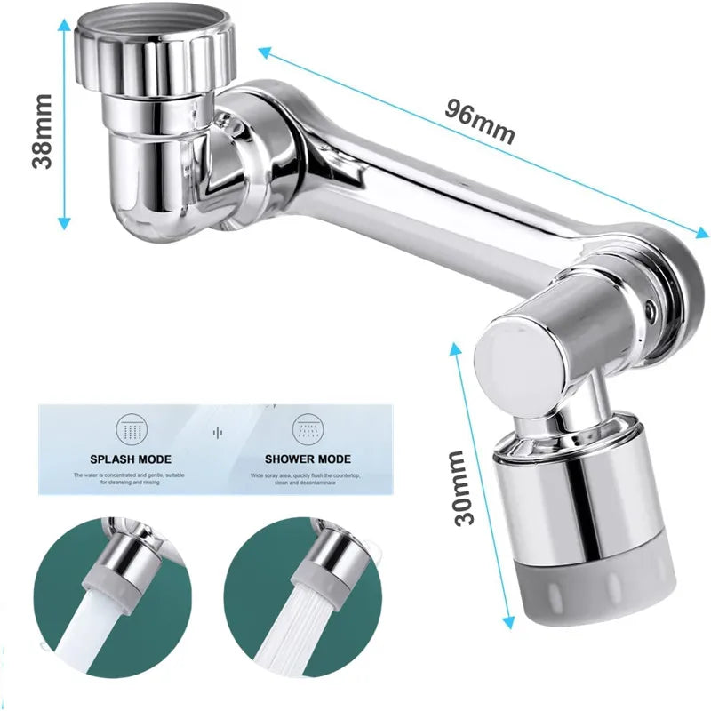 1080° Rotation Faucet Sprayer Head 22/24mm Adaptor Faucet Extender Aerator Splash Bubbler Nozzle Kitchen Tap Washbasin Robot Arm