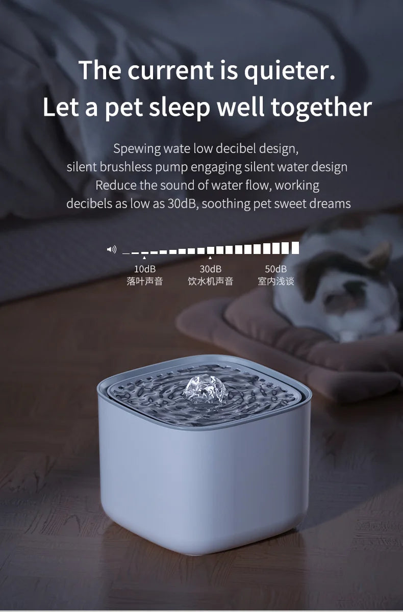 101oz/3L Pet Water Fountain Automatic Induction Circulating Filtering Cat Water Drinker USB Electric Mute Cats Water Dispenser
