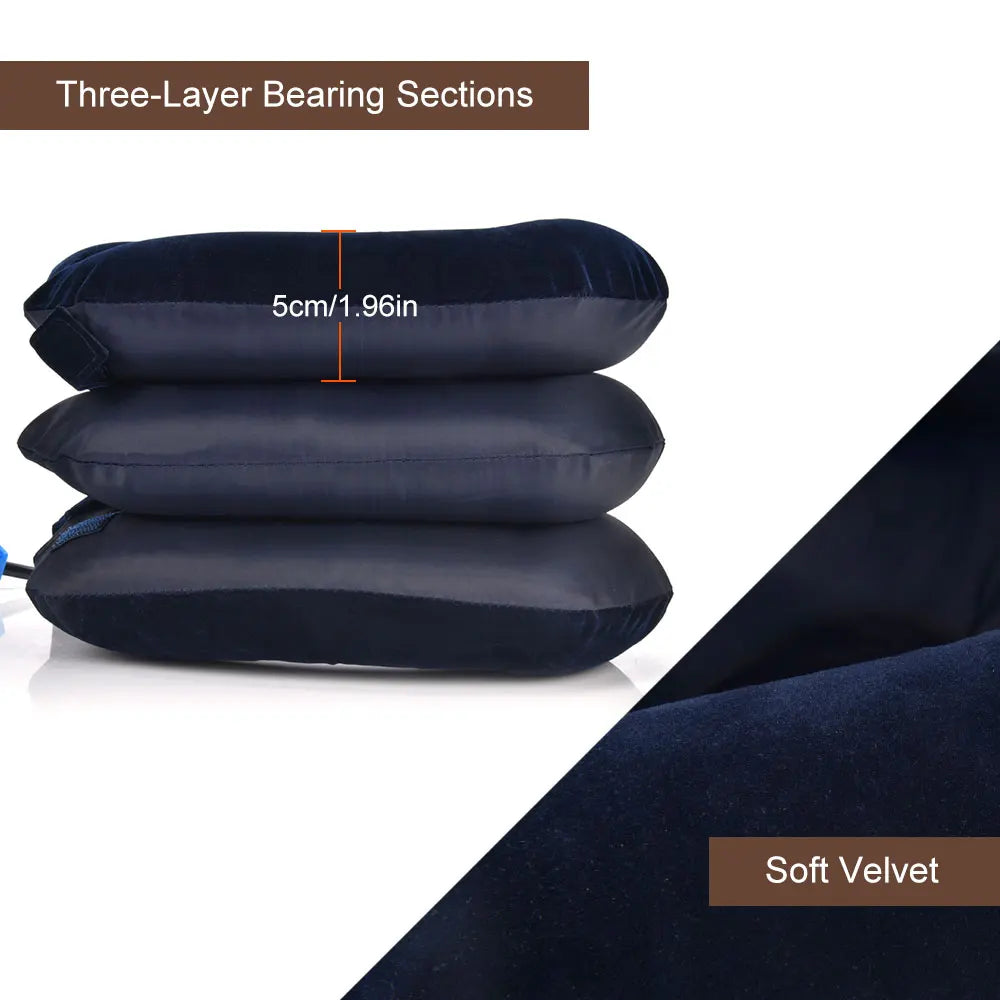 Neck Massager 3 Layer Inflatable Air Cervical Neck Traction Support PainStress Relief Neck Collar Pillow Neck Stretching Brace