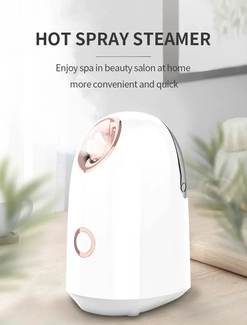 Face Steamer Humidifier Hot & Cold Nano Mist Sprayer SPA Facial Nebulizer Steamer Moisturizing Beauty Device Face Skin Care