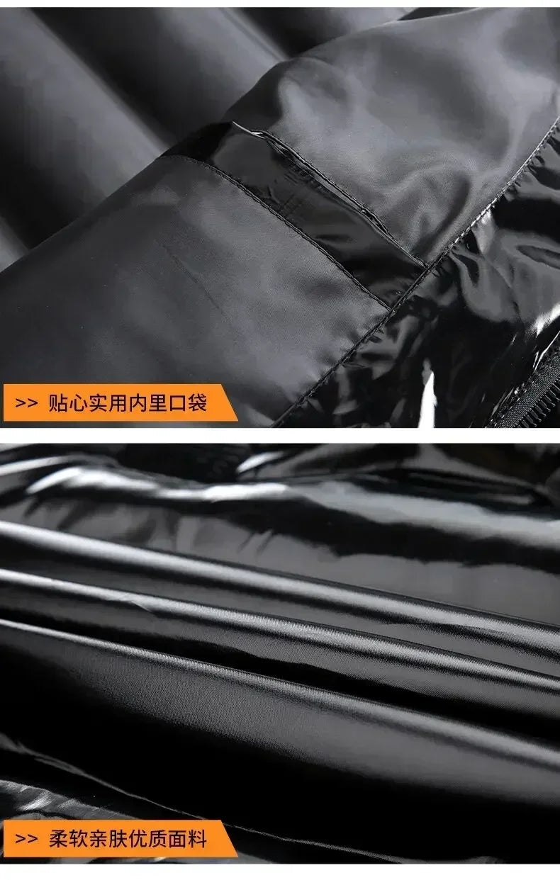 Thermal Coats Mens Thick Warm Glossy Shiny Jackets Brand Outwear Men's Clothing Winter Men's Hooded Parkas Windbreaker Fashion